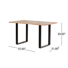 Load image into Gallery viewer, Dining Table With Top And Iron Frame - Natural / Black