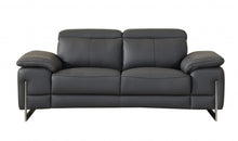 Load image into Gallery viewer, Genuine Leather Love Seat - Gray / Silver
