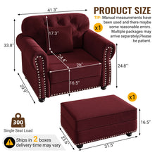 Load image into Gallery viewer, Sofa With Nailhead Trim And Rolled Armrests
