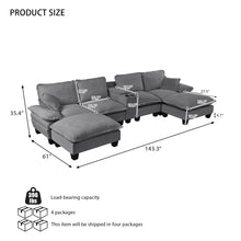 Load image into Gallery viewer, Modular Cloud Couch Sofa With Cup Holders & Storage, USB Port