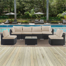 Load image into Gallery viewer, Cushion Covers For 7 Piece Wicker Sectional Sofa, 14 Pack Seat And Back Slipcovers With Zipper