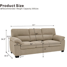 Load image into Gallery viewer, 3 Seater Sofa With Padded Armrests And Triangular Leg