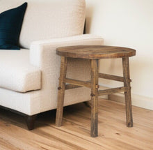 Load image into Gallery viewer, Distressed Solid Wood End Table - Brown