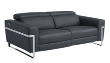 Load image into Gallery viewer, Italian Leather USB Sofa - Gray / Silver