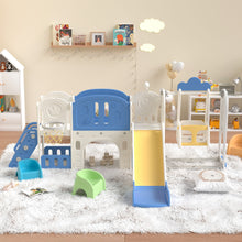 Load image into Gallery viewer, Oddler Slide Kids Slide For Toddlers, Playground With Basketball Hoop, Extra Long Aisle, Strong Swing - Blue / Yellow