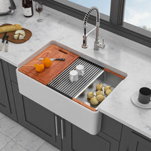 Load image into Gallery viewer, Double Bowl Sink Workstation - White