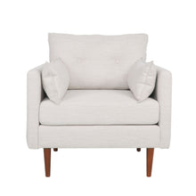 Load image into Gallery viewer, Contemporary Fabric Club Chair With Birch Wood Legs - Beige