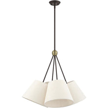 Load image into Gallery viewer, 26" Four Light Dimmable Chandelier With Shades - Bronze