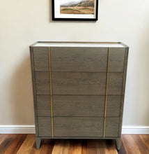 Load image into Gallery viewer, Solid Wood Four Drawer Dresser - Dark Brown / Gold