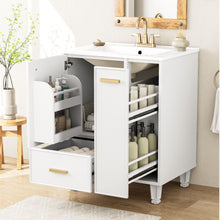 Load image into Gallery viewer, Bathroom Vanity With Sink, Deep Drawer, Door Shelf, 2 Tier Basket