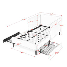Load image into Gallery viewer, Upholstered Platform Bed Frame With 2 Storage Drawers And Adjustable Sofa Bed