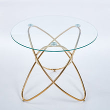 Load image into Gallery viewer, Metal Leg Dining Table With Tempered Glass Top