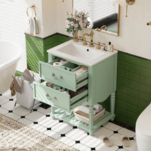 Load image into Gallery viewer, Wave Design Bathroom Vanity With Sink, 2 Drawers And Open Shelf