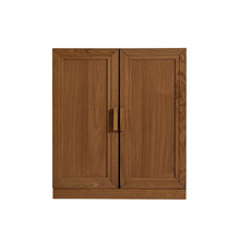 Load image into Gallery viewer, Wood Corner Accent Cabinet With Two Doors - Walnut