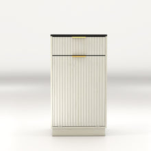 Load image into Gallery viewer, Tilt Out Trash Can Cabinet With Wave Textured Drawer & Pull Out Bin