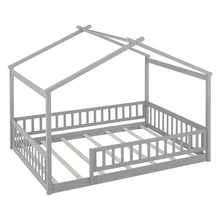 Load image into Gallery viewer, Bed House Bed Frame With Fence