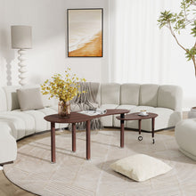 Load image into Gallery viewer, Rotatable Coffee Table With Solid Legs, 360 Degree Swivel, Waterproof - Walnut