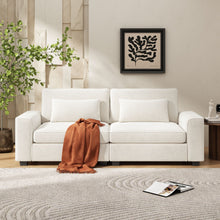Load image into Gallery viewer, Modern Fabric Sofa With Plush Cushions, Sleek Arm Design