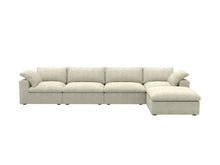 Load image into Gallery viewer, 120" 2 Piece Living Room Set Blend Modular Sofa With Ottoman Storage - Khaki