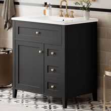 Load image into Gallery viewer, Bathroom Vanity With Sink, 3 Drawers And Adjustable Shelf
