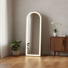 Load image into Gallery viewer, 63" Arch Lighted Freestanding And Wall Mount Frameless Full Length Mirror - Clear