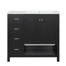 Load image into Gallery viewer, Bathroom Vanity With Sink Top, Bathroom Vanity Cabinet With 2 Doors And 2 Drawers, Open Shelf