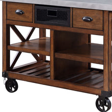 Load image into Gallery viewer, 48" Rolling Kitchen Cart With Storage - Dark Brown