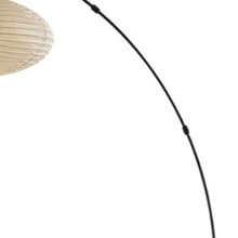 Load image into Gallery viewer, Arc Floor Lamp With Beige Solid Color Globe Shade - Black