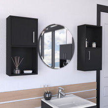 Load image into Gallery viewer, Wall Mounted Bathroom Medicine Cabinet Eak Two Doors, Two Shelves - Black