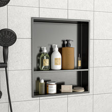 Load image into Gallery viewer, Modern Stainless Steel Shower Niche Double Shelf For Bathroom