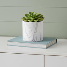 Load image into Gallery viewer, Marbleized Indoor Outdoor Round Pot Planter - White / Gray