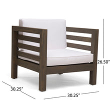 Load image into Gallery viewer, Outdoor Acacia Wood Patio Chair With Fabric Cushion