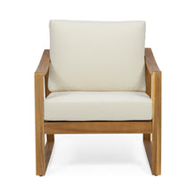 Load image into Gallery viewer, Outdoor Acacia Wood Club Chairs With Water Resistant Cushions - Teak / Beige