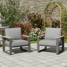 Load image into Gallery viewer, All-Weather Patio Armchairs With Thick Cushions (Set of 2)