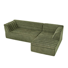 Load image into Gallery viewer, Upholstered L-Shaped Modular Sectional Sofa With Chaise, Wave-Shaped Armrest