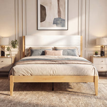 Load image into Gallery viewer, Platform Bed Frame With Upholstered Headboard, Slat Support
