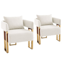 Load image into Gallery viewer, Modern Classic Design Decorative Chair Teddy Fleece Upholstered And Metal Foot