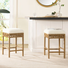 Load image into Gallery viewer, Lucia - Backless Upholstered Counter Stool With Frame - Ivory White