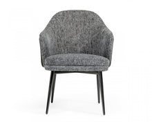 Load image into Gallery viewer, Upholstered Fabric Faux Leather Wing Back Dining Arm Chair - Gray