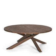 Load image into Gallery viewer, 42" Solid Wood Round Cross Legs Coffee Table - Brown