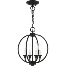 Load image into Gallery viewer, 13" Four Light Dimmable Chandelier With Shades - Black