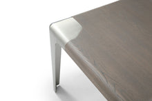 Load image into Gallery viewer, Wood Stainless Steel Square End Table - Ash Gray / Silver