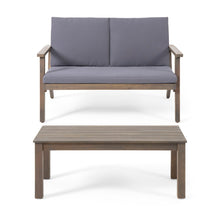 Load image into Gallery viewer, Avacyn - Outdoor Loveseat And Coffee Table Set With Cushions - Dark Gray
