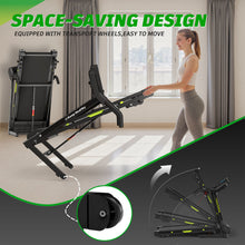 Load image into Gallery viewer, Foldable Treadmill With Incline For Home, Electric Running Machine With Speed Control, Pulse Monitor, 12 Training Programs - Black
