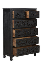 Load image into Gallery viewer, 35" Solid Wood Six Drawer Chest - Black