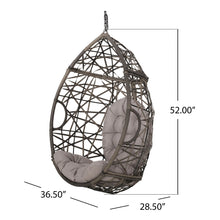 Load image into Gallery viewer, Marlin Hanging Egg Chair Basket With Teardrop Design - Gray