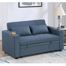 Load image into Gallery viewer, Modern Style Convertible Sofa With Pull-Out Bed, USB Ports & Cup Holders