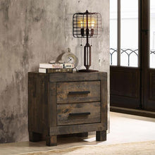 Load image into Gallery viewer, 2 Drawer Nightstand - Brown Wood