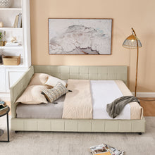 Load image into Gallery viewer, Mid-Century Storage Upholstered Tufted Bed Frame With Backrest And Armrests