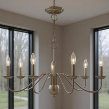 Load image into Gallery viewer, 16" Seven Light Dimmable Chandelier With Shades - Nickel